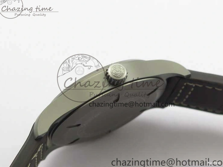 MIROTIME 0323 Mark XVIII IW327006 Titanium V7F 1:1 Best Edition Black Dial on Brown Leather Strap A Attractive 7080